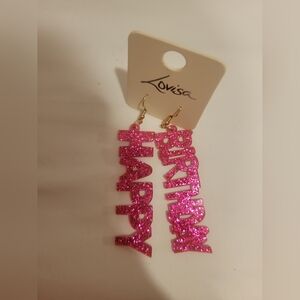 Lovisa Pink Glitter Birthday Earrings
